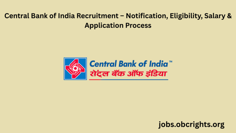 Central Bank of India Recruitment – Notification, Eligibility, Salary & Application Process