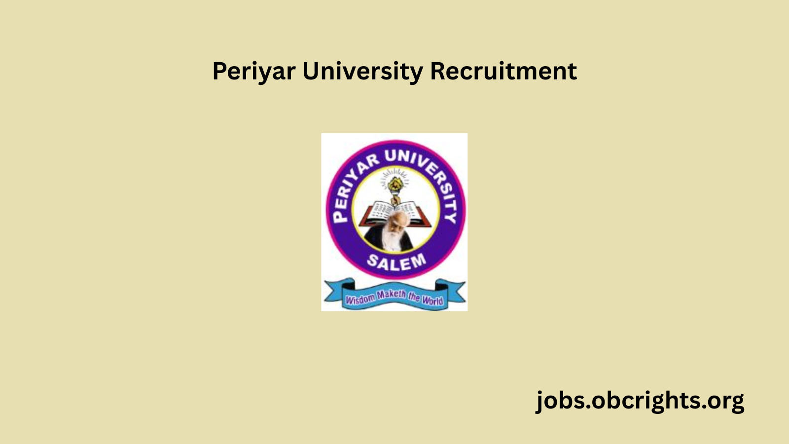 Periyar University Recruitment