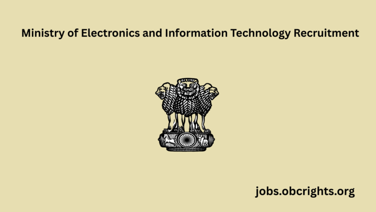 Ministry of Electronics and Information Technology (MeitY) Recruitment