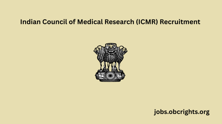 Indian Council of Medical Research (ICMR) Recruitment