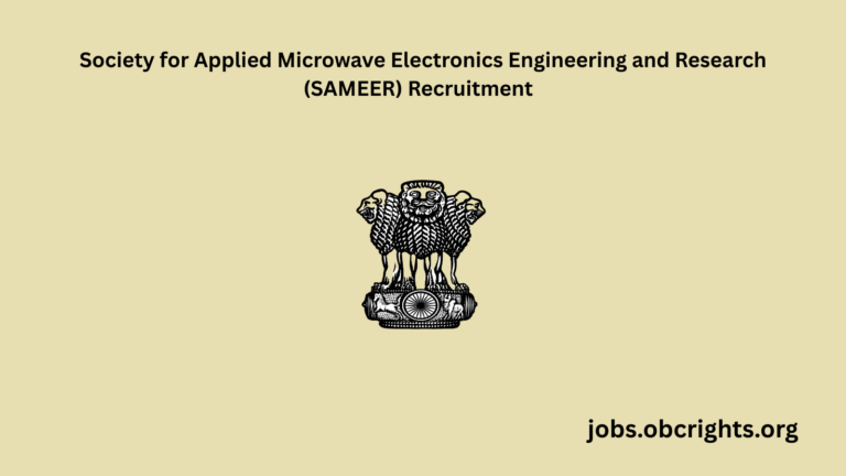 Society for Applied Microwave Electronics Engineering and Research (SAMEER) Recruitment