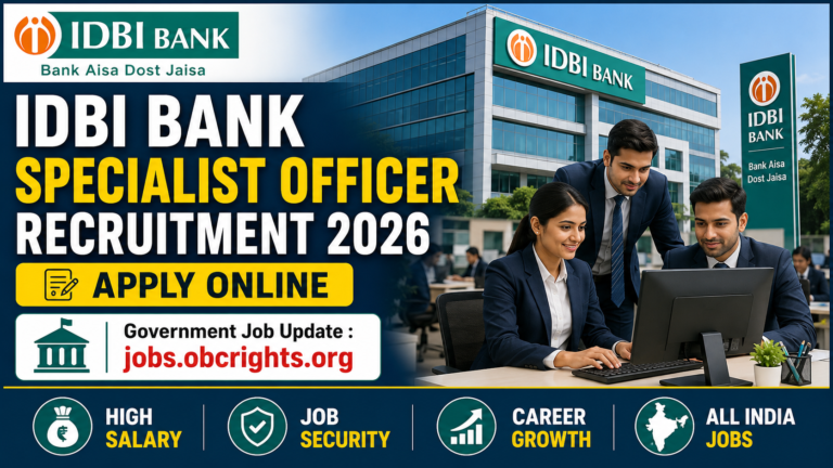 IDBI Bank Specialist Officer Recruitment 2026 – Apply Online