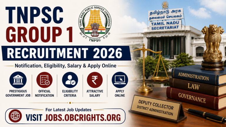 TNPSC Group 1 Recruitment – Notification, Eligibility, Salary & Apply Online