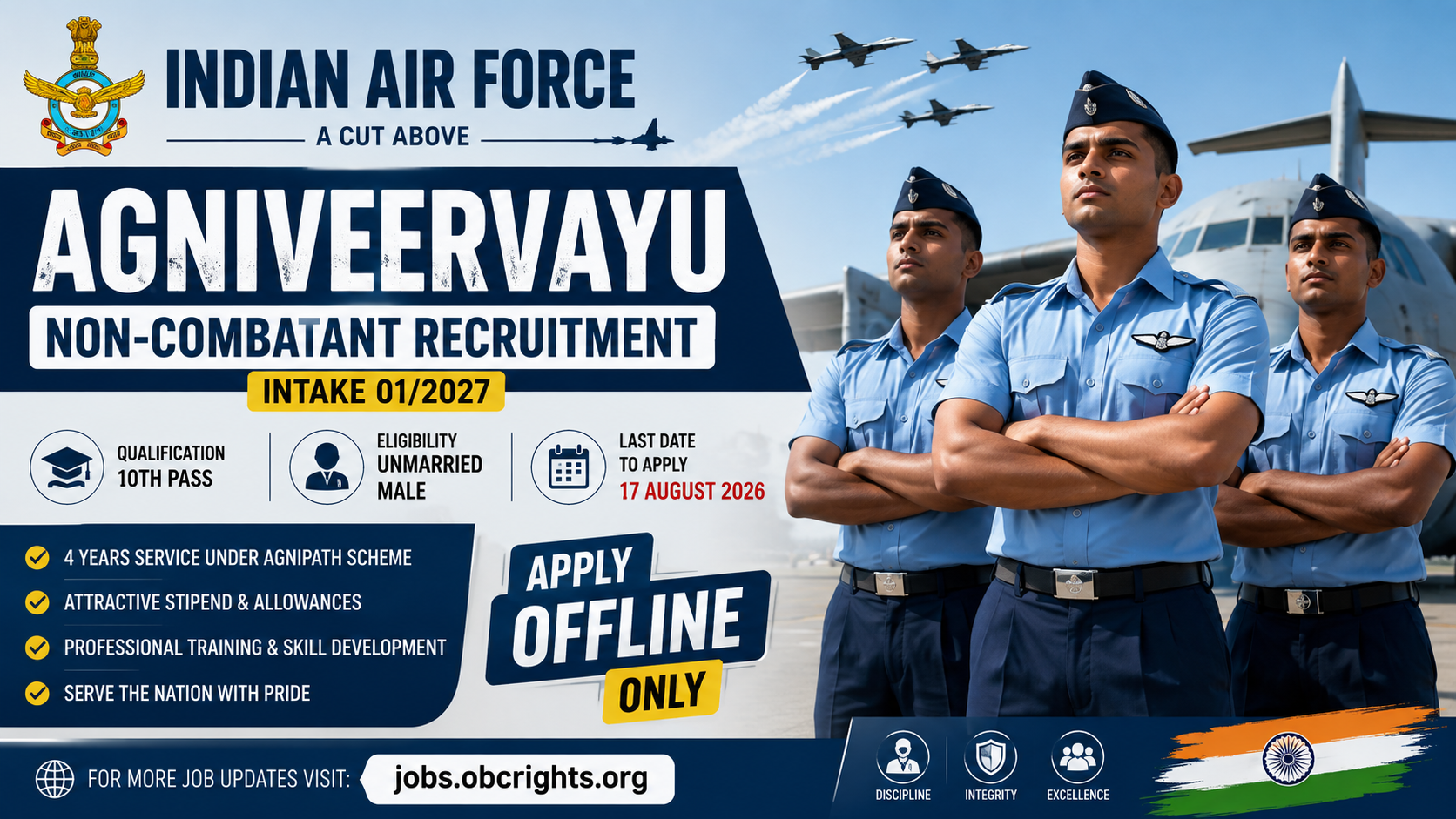 Indian Air Force Agniveervayu Non-Combatant Recruitment Apply Offline