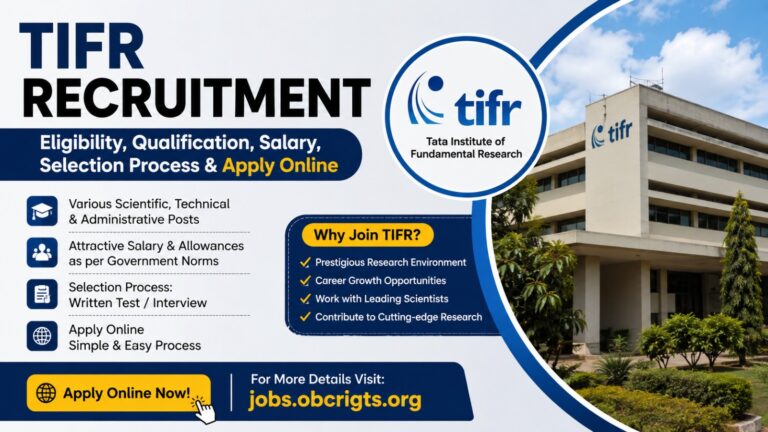 TIFR Recruitment 2026 – Eligibility, Qualification, Salary, Selection Process & Apply Online