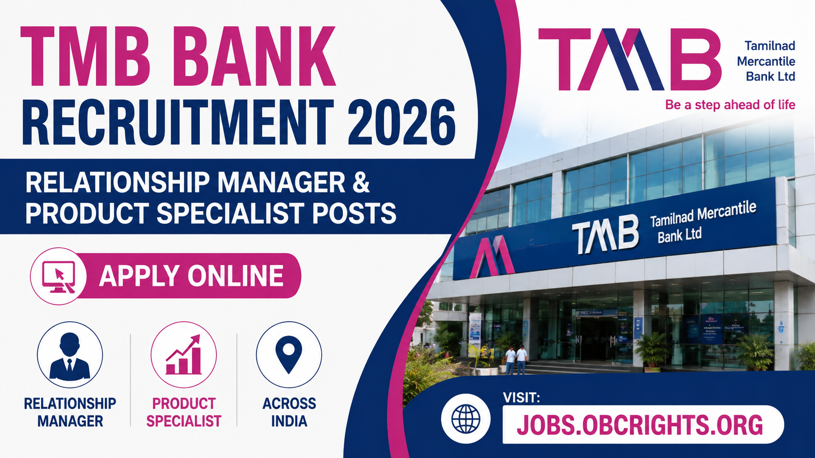 TMB Bank Recruitment 2026 Relationship Manager & Product Specialist Posts – Apply Online