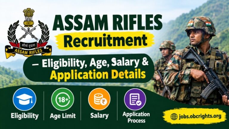 Assam Rifles Recruitment 2026 – Eligibility, Age, Salary & Application Details