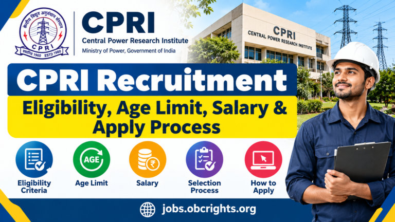 CPRI Recruitment 2026 – Eligibility, Age Limit, Salary & Apply Process