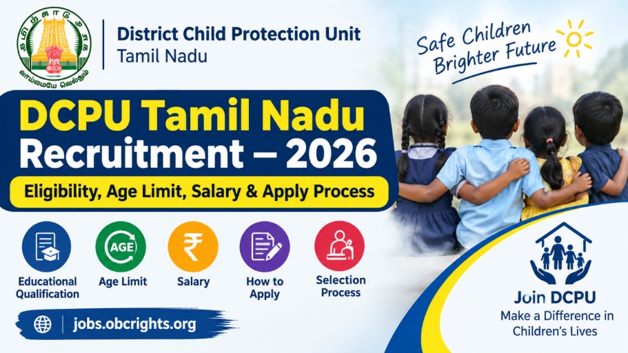 DCPU Tamil Nadu Recruitment 2026 – Eligibility, Age Limit, Salary & Apply Process