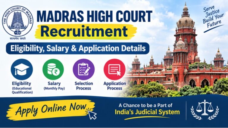 Madras High Court Recruitment 2026 – Eligibility, Salary & Application Details