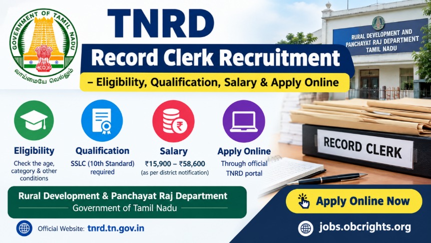 TNRD Record Clerk Recruitment – Eligibility, Qualification, Salary & Apply Online