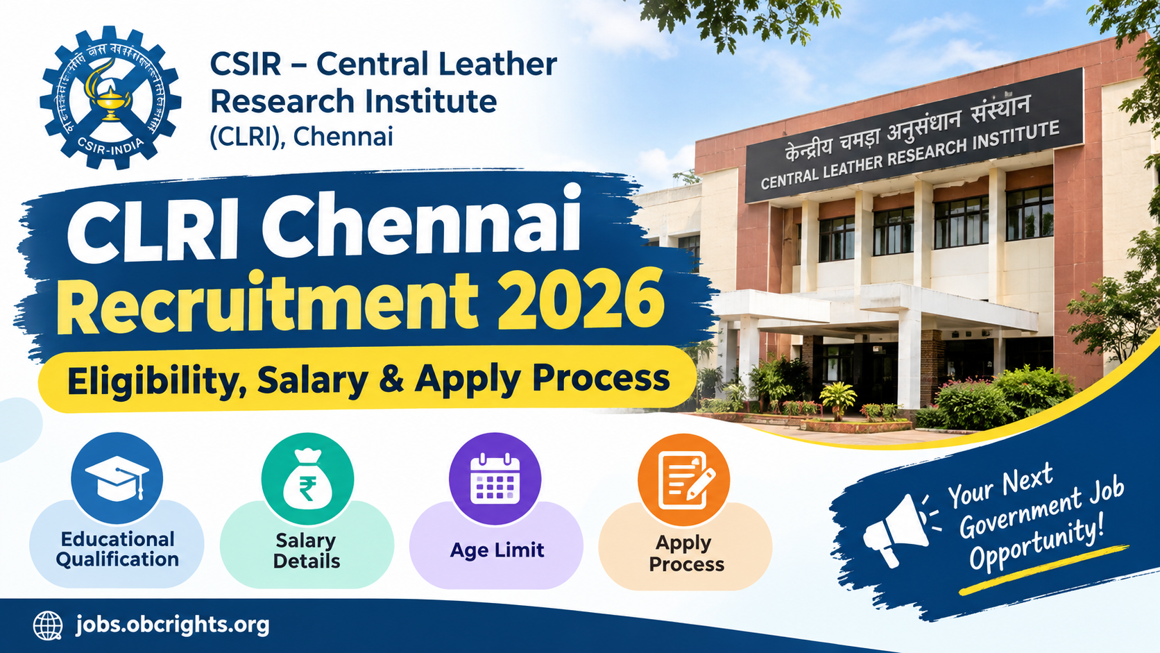 CLRI Chennai Recruitment 2026 – Eligibility, Salary & Apply Process