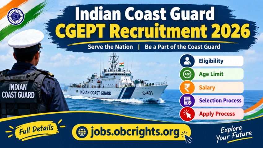 Indian Coast Guard CGEPT Recruitment 2026 – Eligibility, Age Limit, Salary, Selection Process & Apply Process