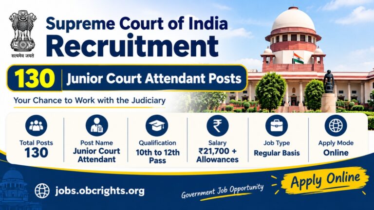 Supreme Court of India Recruitment 2026 – 130 Junior Court Attendant Posts