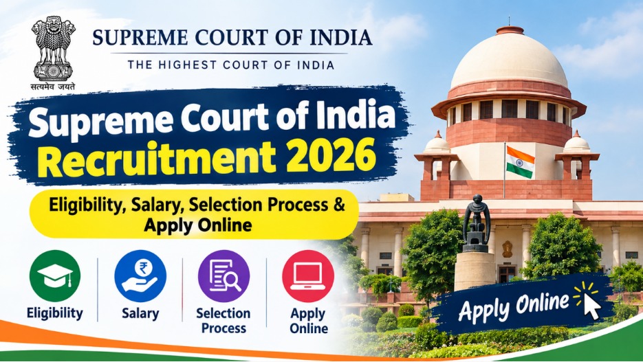 Supreme Court of India Recruitment 2026 – Eligibility, Salary, Selection Process & Apply Online
