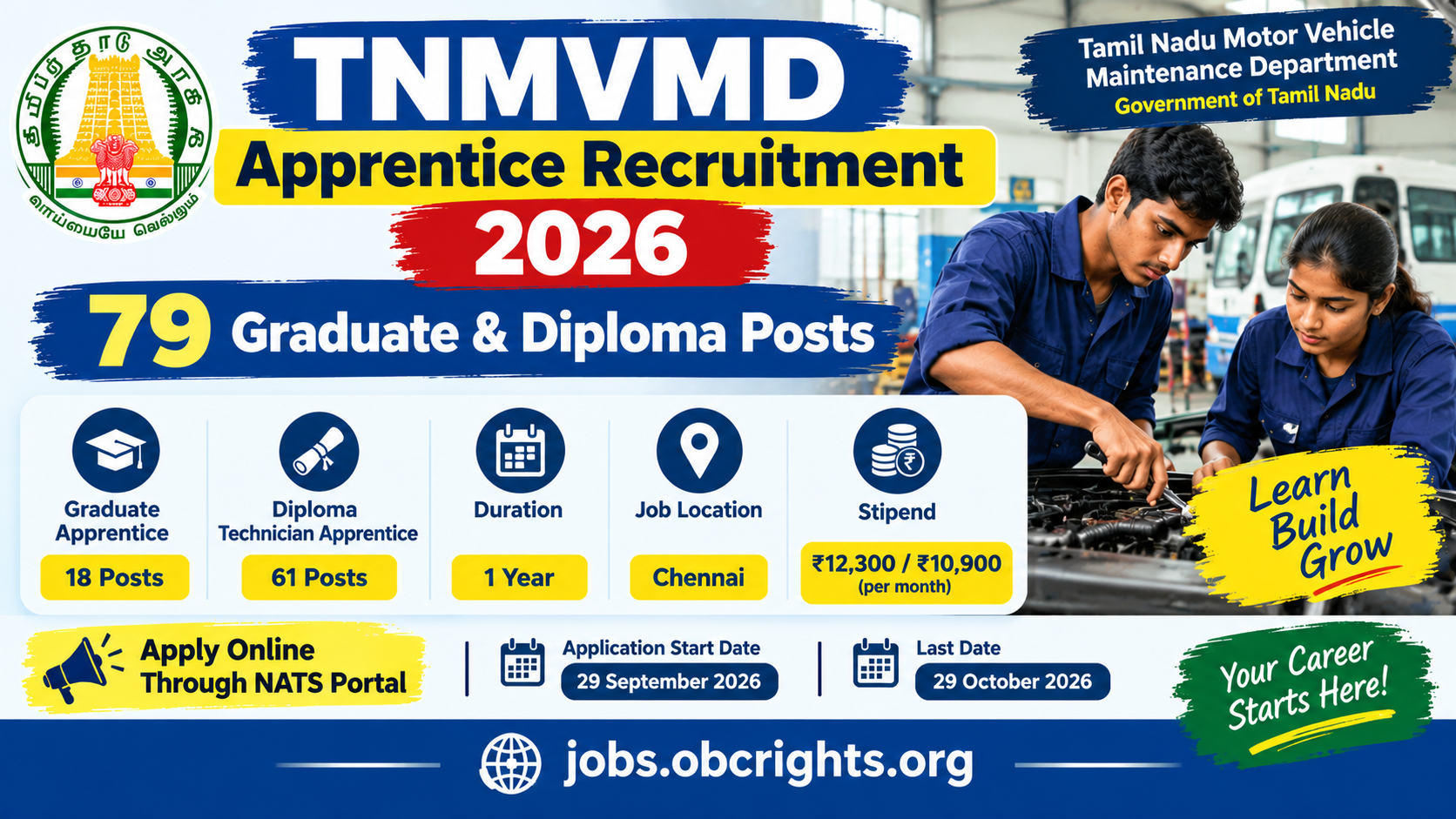 TNMVMD Apprentice Recruitment 2026 – 79 Graduate & Diploma Posts