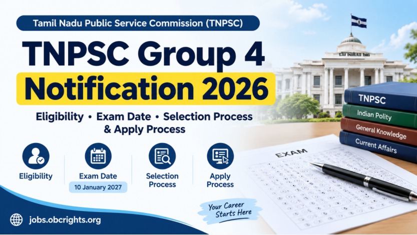 TNPSC Group 4 Notification 2026 – Eligibility, Exam Date, Selection Process & Apply Process