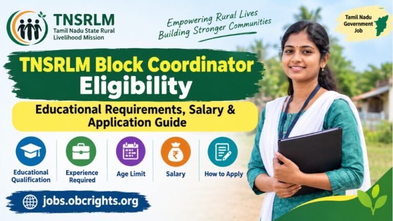 TNSRLM Block Coordinator Eligibility 2026 – Educational Requirements, Salary & Application Guide
